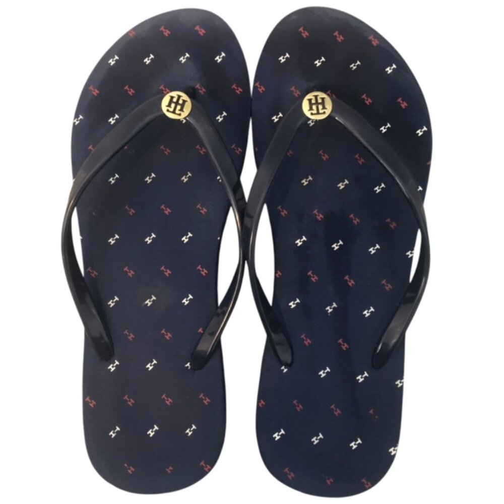 Tommy Hilfiger Blue Flip Flop Slippers – Size 9/10